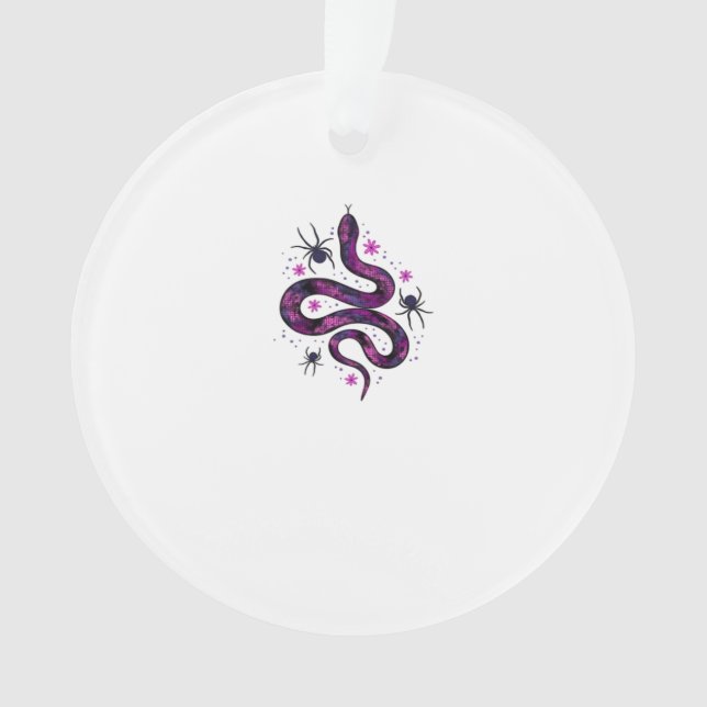 Whimsigoth Snake Blume Classic Ornament (Vorderseite)