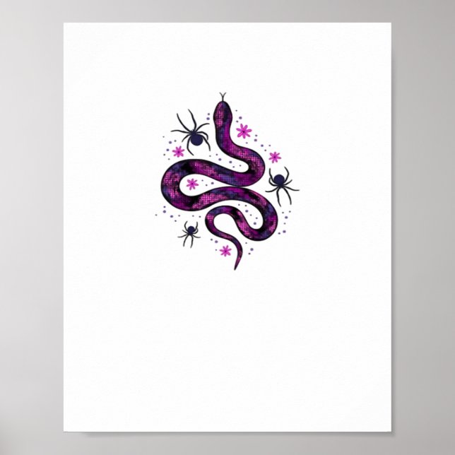 Whimsigoth Snake Blume Classic Poster (Vorne)