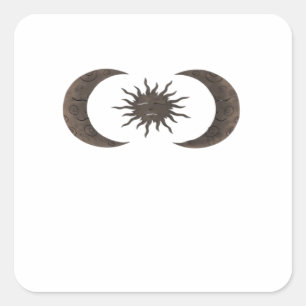 Whimsigoth Sonne und Monde Quadratischer Aufkleber