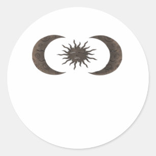 Whimsigoth Sonne und Monde Runder Aufkleber