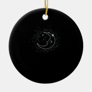 Whimsigoth Starry Night Moon Witchy Classic Keramik Ornament