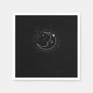 Whimsigoth Starry Night Moon Witchy Classic Serviette