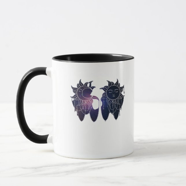 Whimsigoth Starry Night Sun Moon Witchy Classic Tasse (Links)
