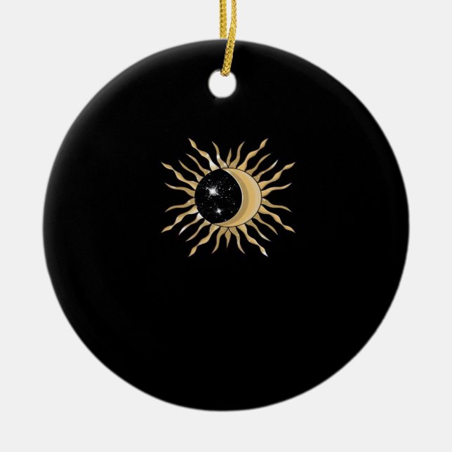 Whimsigoth Sun Moon Space Classic Keramik Ornament (Vorne)