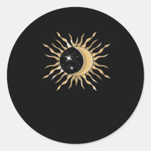 Whimsigoth Sun Moon Space Classic Runder Aufkleber