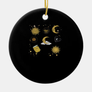 Whimsigoth Sun Moon Witchy Classic Keramik Ornament