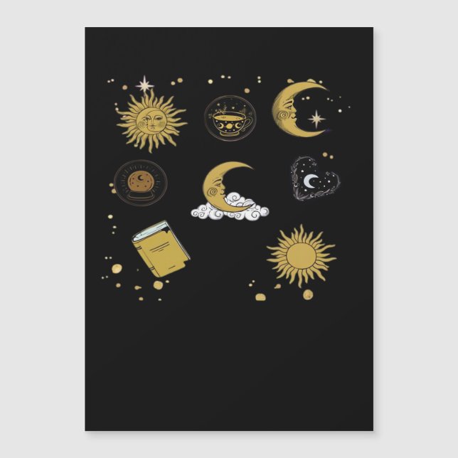 Whimsigoth Sun Moon Witchy Classic Magnetkarte (Vorderseite)