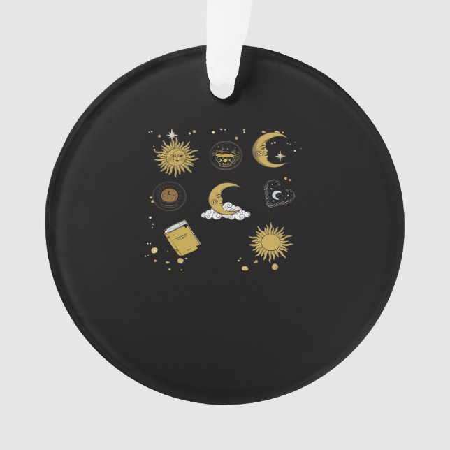 Whimsigoth Sun Moon Witchy Classic Ornament (Vorderseite)