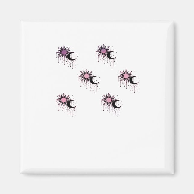 Whimsigoth Sun Moon Witchy Magnet (Vorne)