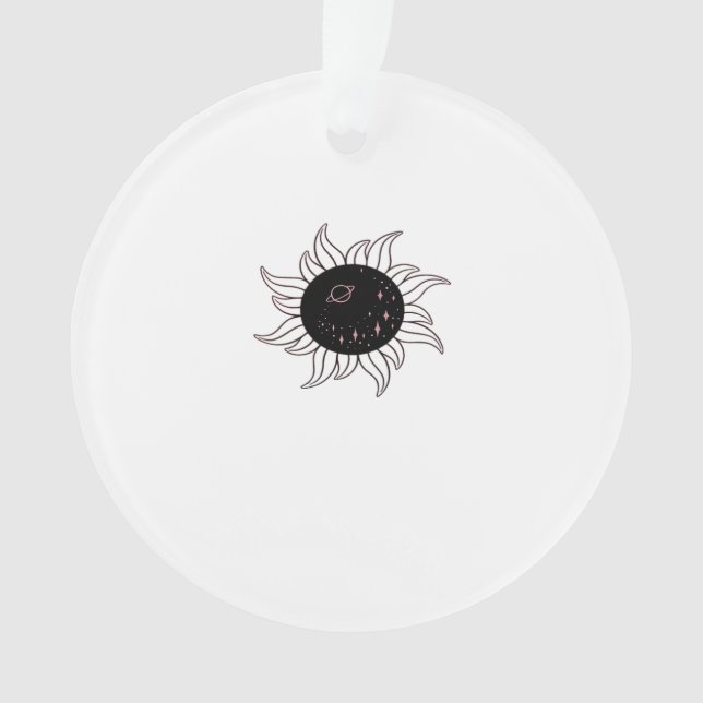 Whimsigoth Sun Space Mountains und Sonnenuntergang Ornament (Vorderseite)