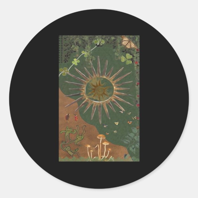 Whimsigoth Swirl Poster Runder Aufkleber (Vorderseite)
