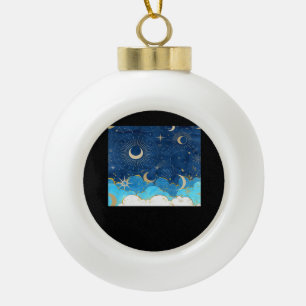 Whimsigoth Wolken Sun Moon Witchy Classic Keramik Kugel-Ornament