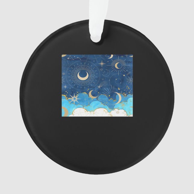 Whimsigoth Wolken Sun Moon Witchy Classic Ornament (Vorderseite)
