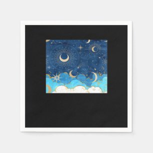 Whimsigoth Wolken Sun Moon Witchy Classic Serviette