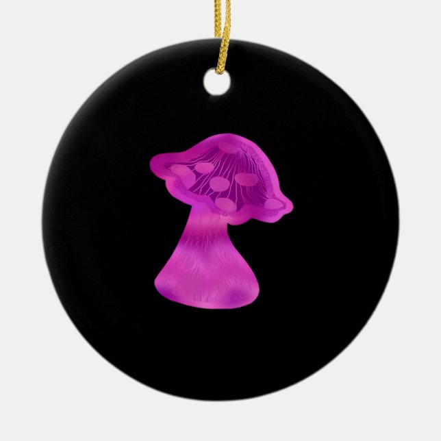 Whimsigoth Zen Pattern Mushroom Keramik Ornament (Vorne)