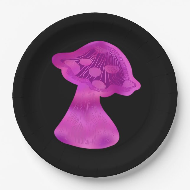 Whimsigoth Zen Pattern Mushroom Pappteller (Vorderseite)