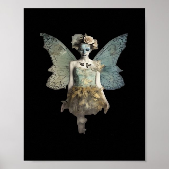 Whimsigoth Zombie Fairy Old Time Gothic Moody Art Poster (Vorne)