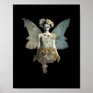 Whimsigoth Zombie Fairy Old Time Gothic Moody Art Poster