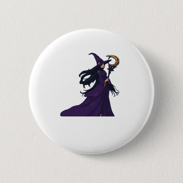 Whimsigothic Moon Witch Button (Vorderseite)