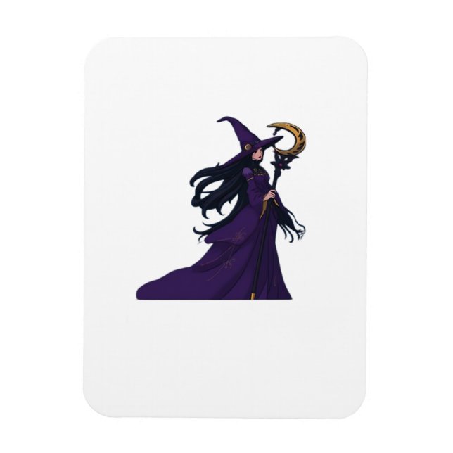 Whimsigothic Moon Witch Magnet (Vertikal)