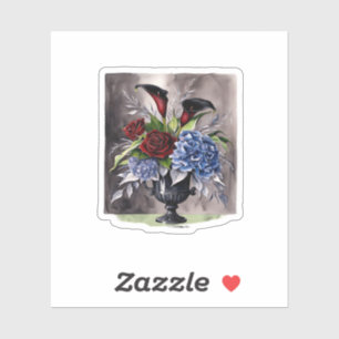 Whimsigothie - Gothic Floral Vase ästhetische Klas Aufkleber