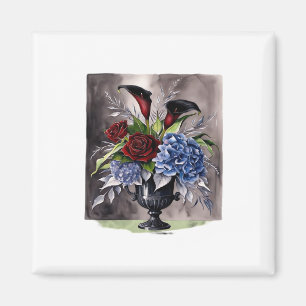 Whimsigothie - Gothic Floral Vase ästhetische Klas Magnet