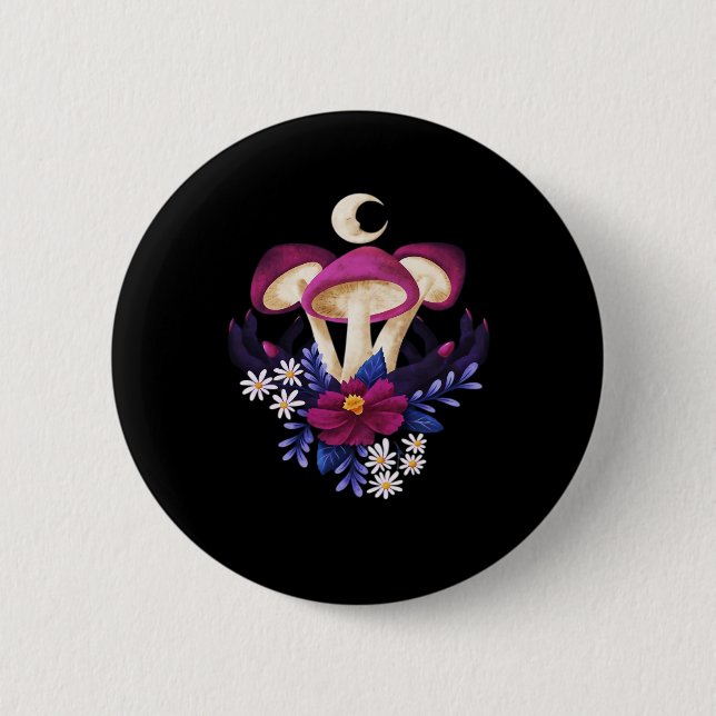 Whimsigothische Pilze Classic Button (Vorderseite)