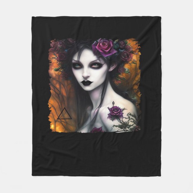Whimsigow - Herbstnächte und Vintages Design Fleecedecke (Vorderseite)