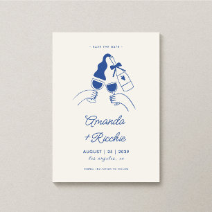 Whimsikal Retro Spielerei Handgezeichnet Frohe Hoc Save The Date