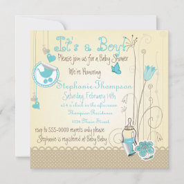 Whimsikale Blume Es ist eine Baby-Dusche Einladung