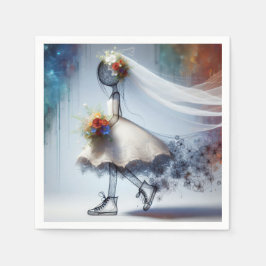 Whimsikale Braut in Sneakers Serviette