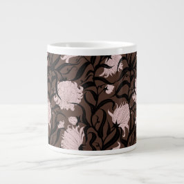 Whimsikale große Blume braun Vintag Jumbo-Tasse