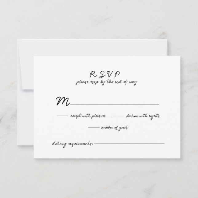 Whimsikale handGezeichnet Kuchenhochzeit RSVP Karte (Vorderseite)