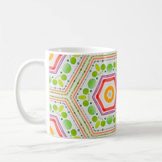 Whimsikale Hexagons, boho Kaffeetasse (Links)