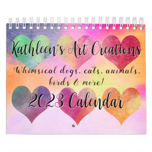 Whimsikale Hunde, Katzen, Tiere, Birdie Kleine Kalender