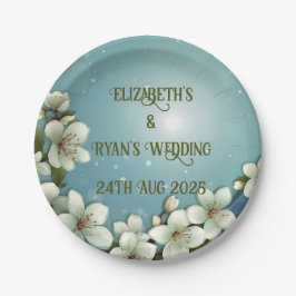 Whimsikale Kirschblüte mit Glitzern Pappteller