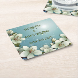 Whimsikale Kirschblüte mit Glitzern Rechteckiger Pappuntersetzer