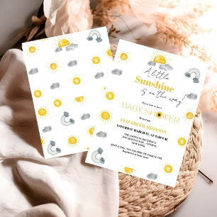 Whimsikale kleine Sonne auf dem Weg Babydusche Einladung