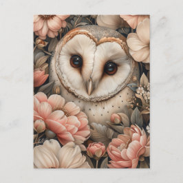 Whimsikale Schale und Pastell Floral Zeichnend Postkarte