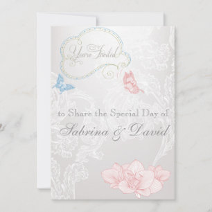 Whimsikale Schmetterlinge und Hochzeitseinladung Einladung