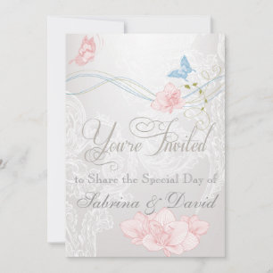 Whimsikale Schmetterlinge und Hochzeitseinladung Einladung