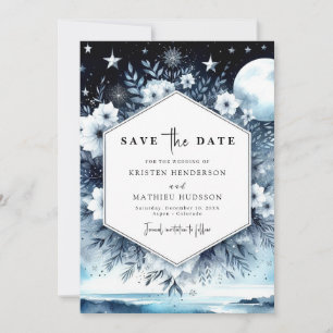 Whimsikale Typografie Moonlit Wedding Save The Date