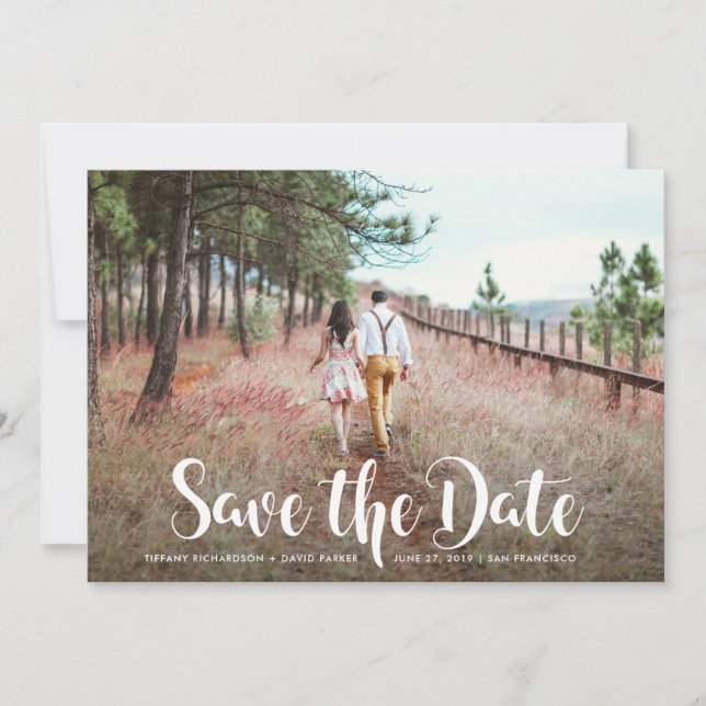 Whimsikale Typografie und Foto | Save The Date (Vorderseite)