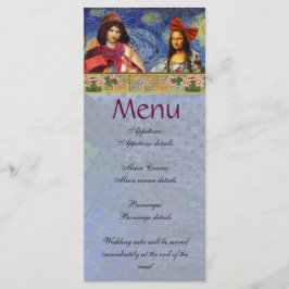 Whimsikale Vintage-Hochzeitsmenü Menükarte