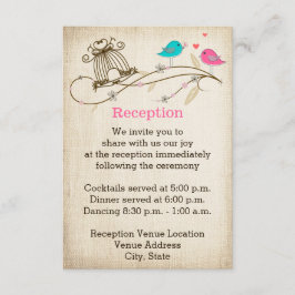 Whimsikale Vögel in der Liebe Hochzeitskarte Begleitkarte