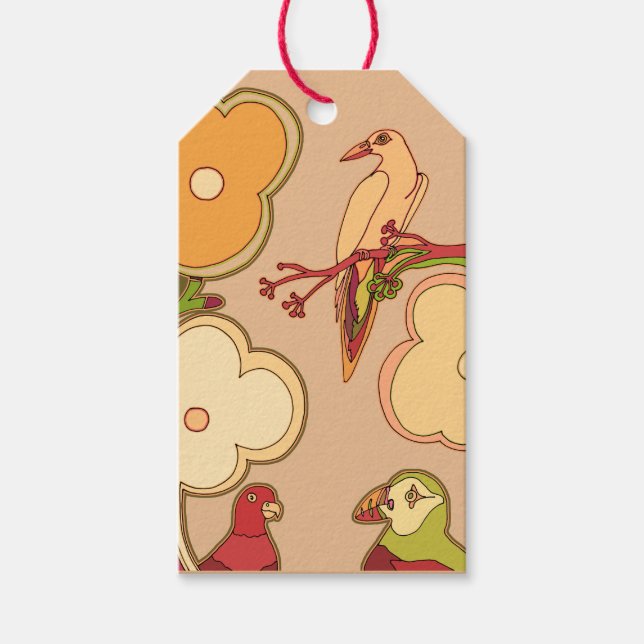 Whimsikale Vögel (jede Farbe, die du auswählst) Geschenkanhänger (Vorderseite)