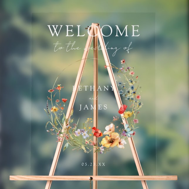 Whimsikale Wildblume Acrylschild (Neutral)