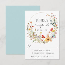 Whimsikale Wildblume RSVP Karte