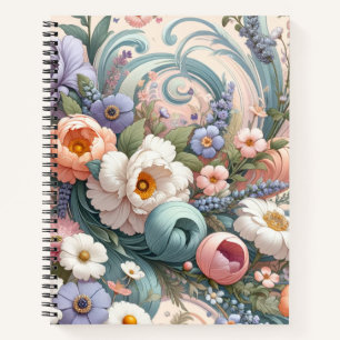 Whimsikale Wirbel in Pastel Notizbuch