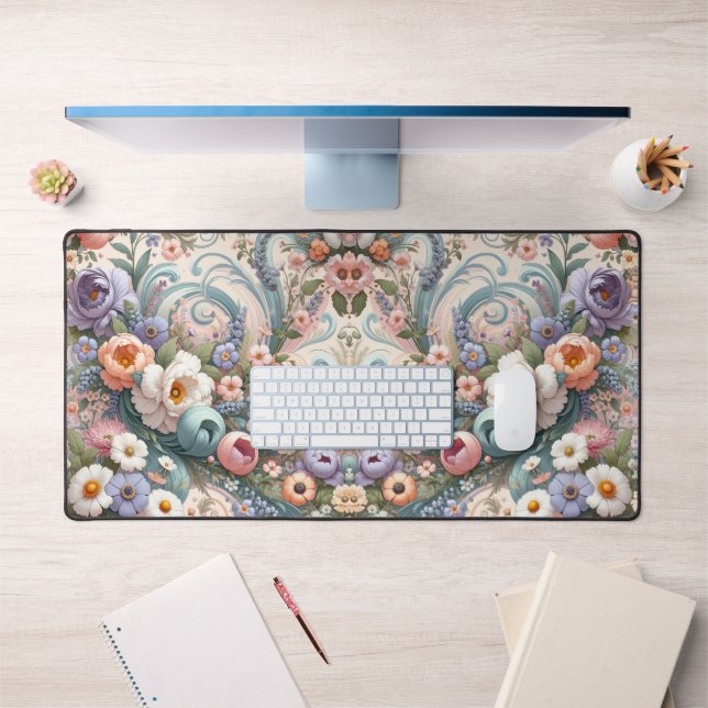 Whimsikale Wirbel in Pastel Schreibtischunterlage (Büro 1)